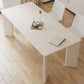 White Solid Wood Dining Table Rectangle Modern Dinner Table for Dining Room