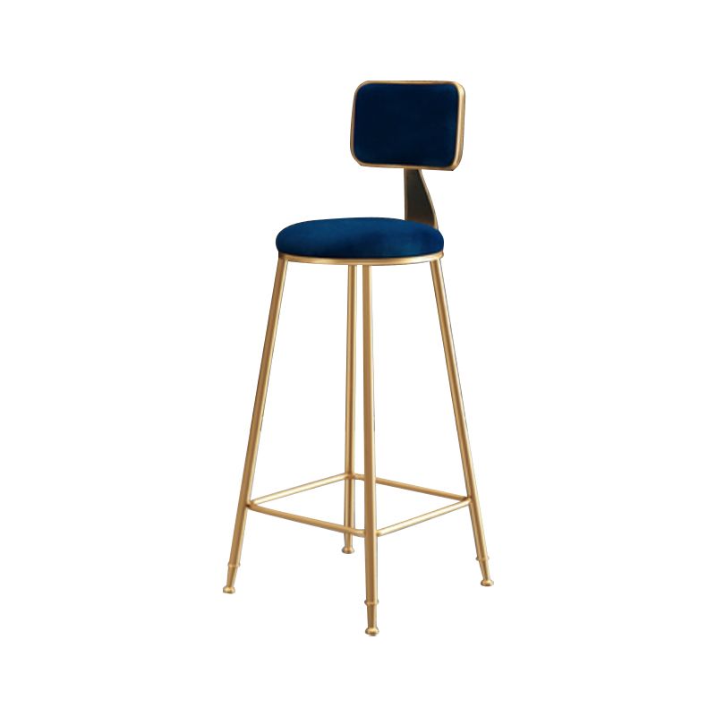 Glam Armless Counter Stool Iron Household Bar Stool with Cushion and Pedal Clearhalo 'Bar Furniture' 'Bar Stools' 'bar_stools' 'furn' 'furn_bar_stools' 'furniture_bar_stools' 'Kitchen & Dining Furniture' 'kitchen&dining_furn' 'kitchen' 'kitchen_furn' Furniture' 1200x1200_a4bef645-0825-4927-b4b7-70a6dfddb509