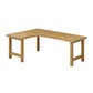 30 "H Modern Office Desk a forma L naturale scrittura in legno solido naturale