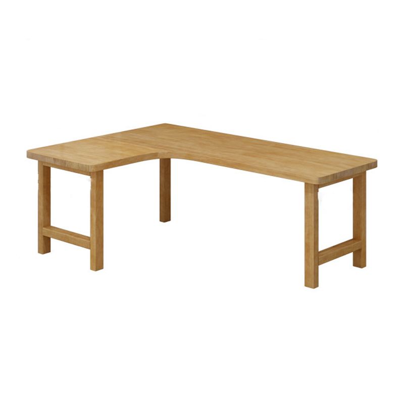 30 "H Modern Office Desk a forma L naturale scrittura in legno solido naturale