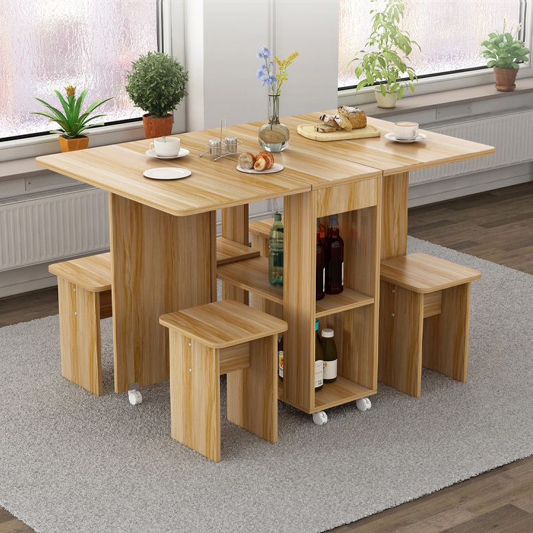 Mid-Century Modern Dining Table Rectangle Drop-Leaf Dining Table for Home Use Clearhalo ' dining_table' 'Dining Tables & Seating' 'Dining Tables' 'furn' 'furn_dining_table' 'Furniture' 'furniture_dining_table' 'Kitchen & Dining Furniture' 'kitchen&dining_furn' 'kitchen' 'kitchen_dining_table' 1200x1200_a4c55bda-6076-48c8-b198-dc37813d95b7