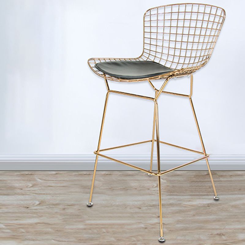 Contemporary Rectangle Bar and Counter Stool Metal Stool with 4 Legs Clearhalo 'Bar Furniture' 'Bar Stools' 'bar_stools' 'furn' 'furn_bar_stools' 'Furniture' 'furniture_bar_stools' 'Kitchen & Dining Furniture' 1200x1200_a4c6214c-121b-4e87-b174-6ab06027a20c