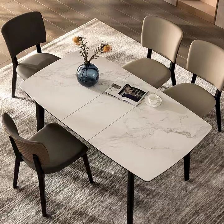 Chaises de salle à manger en bois massif chaise sans bras moderne en cuir moderne