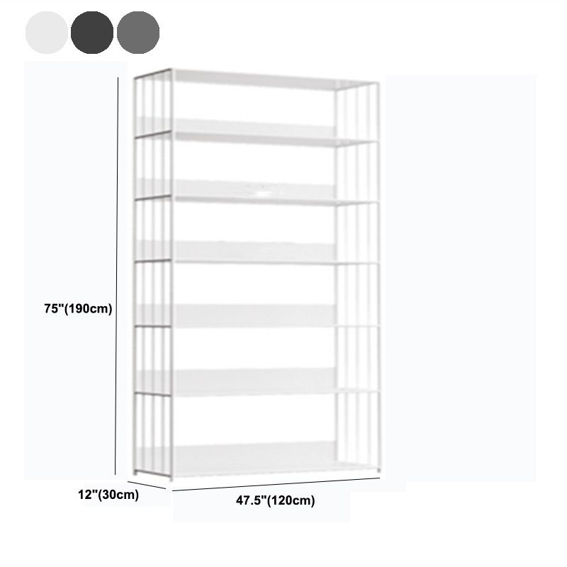 Modern Open Storage Bookcase 12" W Iron Frame Bookshelf with Shelves Clearhalo 'Bookcases' 'furn' 'furn_bookcases' 'Furniture' 'Office Furniture' 1200x1200_a4c68f97-bfee-4c94-affa-dae7a1d73044