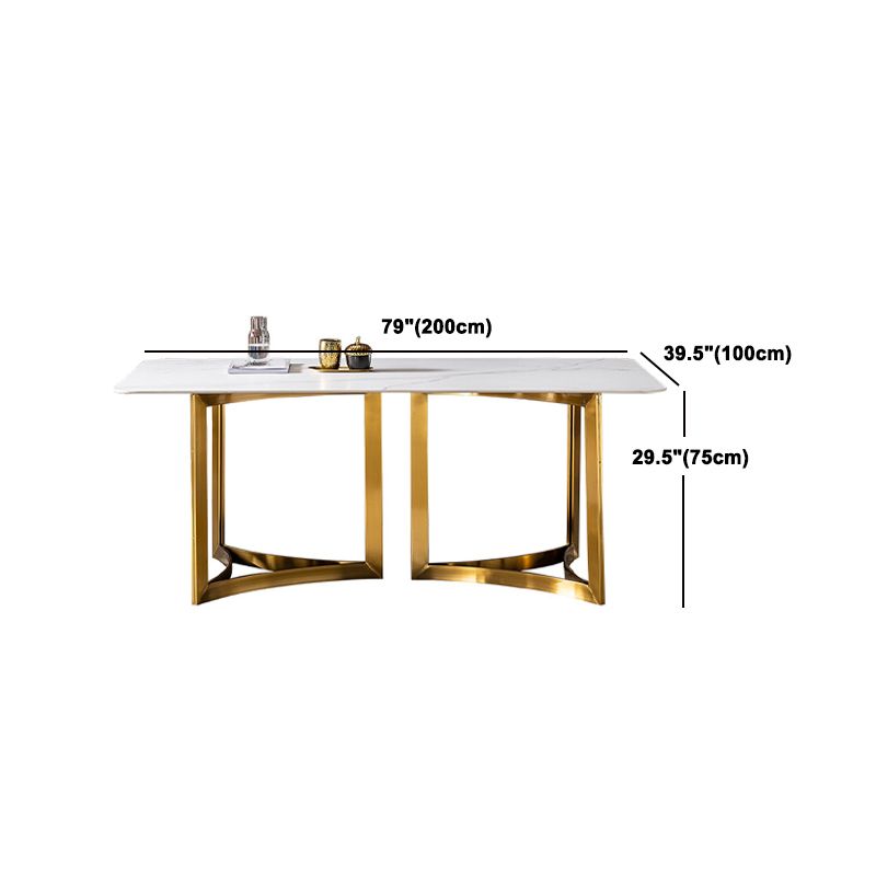 Glam weiß gesinterte Stein Esstisch Set 1