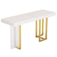 White Marble Top Bar Table Glam Metal and Stone Frame Pub Table Clearhalo 'Bar Furniture' 'Bar Tables' 'bar_tables' 'furn' 'furn_bar_tables' 'Furniture' 'Kitchen & Dining Furniture' 1200x1200_a4c90e31-dcda-404d-9564-4a30d3c8c7c3