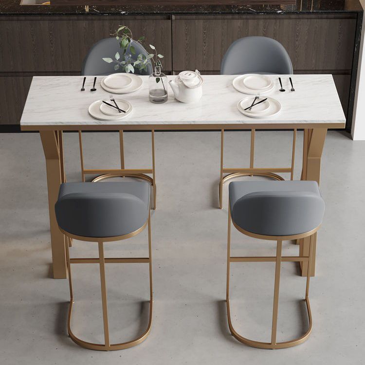Rectangle Metal Base Bar Table Glam Sintered Stone Top Bistro Bar Table Clearhalo 'Bar Furniture' 'Bar Tables' 'bar_tables' 'furn' 'furn_bar_tables' 'Furniture' 'Kitchen & Dining Furniture' 1200x1200_a4c91ebc-d6ce-4bdf-84b2-1415f20e2f09