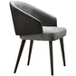 Contemporary Arm Chair Faux Leather Solid Back Dining Room Chair for Indoor