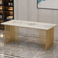 Traditional Luxury Dining Table Sintered Stone Rectangle Table for Home