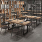 Industrial Dining Set 1/5 Pcs Solid Wood Dining Table and Metal Frame Chairs