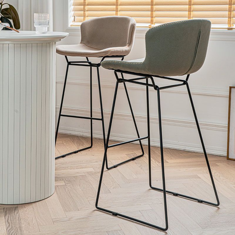 Scandinavian Footrest Living Room Stool Matte Finish PU Leather Barstool Clearhalo 'Bar Furniture' 'Bar Stools' 'bar_stools' 'furn' 'furn_bar_stools' 'Furniture' 'furniture_bar_stools' 'Kitchen & Dining Furniture' 1200x1200_a4cd51cb-6c5a-4c56-9ee4-ab46362a8078