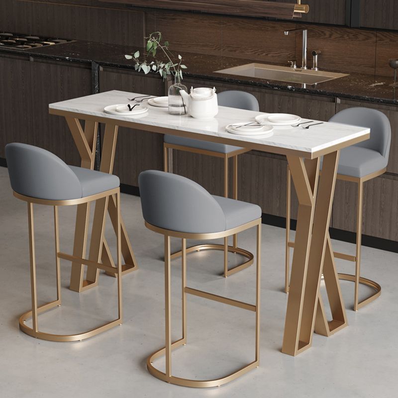 Sintered Stone Top Rectangle Bar Table Luxurious Pub Table with Double Pedestal Clearhalo 'Bar Furniture' 'Bar Tables' 'bar_tables' 'furn' 'furn_bar_tables' 'Furniture' 'Kitchen & Dining Furniture' 1200x1200_a4cdc83a-8940-4761-a7da-e1e5ebb815a9