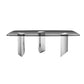 Rectangular Dining Table Clear Glass Tabletop with Chrome Base Clearhalo 'Dining Tables & Seating' 'Dining Tables' 'dining_table' 'furn' 'furn_dining_table' 'Furniture' 'Kitchen & Dining Furniture' 1200x1200_a4ce60d4-3b32-416f-a381-1d65b16702cd