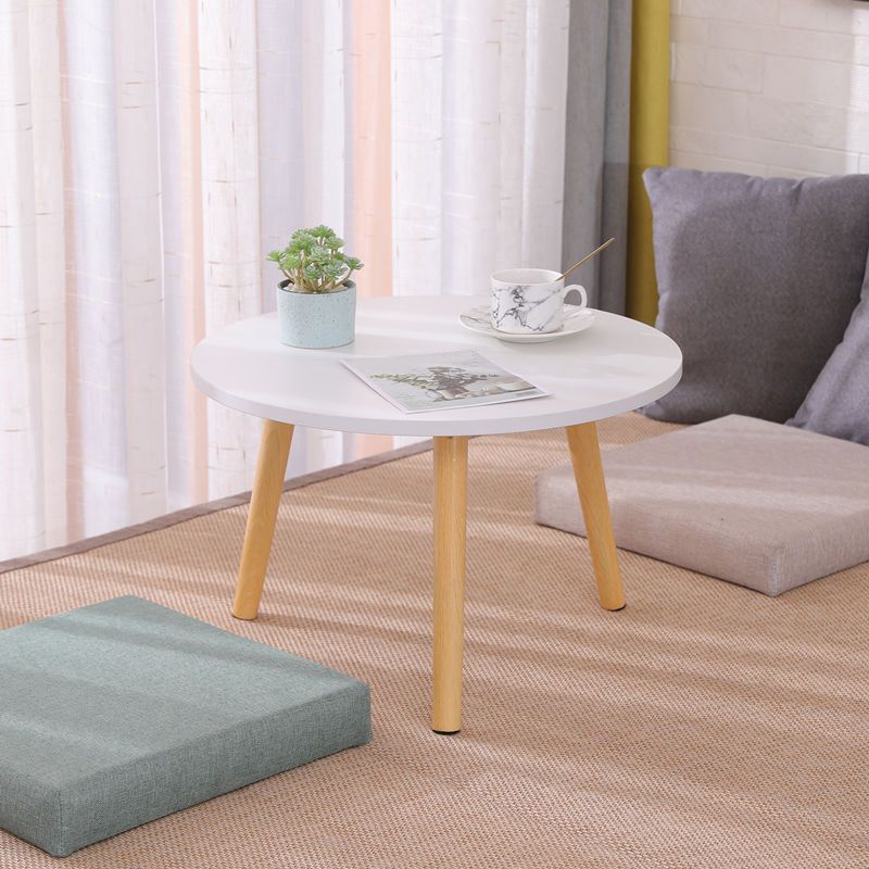 Mesa moderna de 3 piernas Mesa de madera maciza redonda de madera maciza para sala de estar