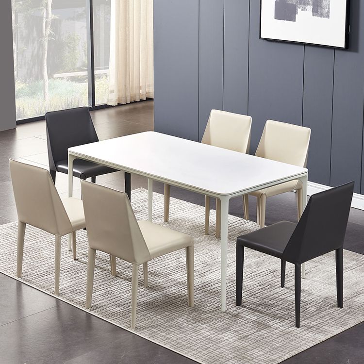 Contemporary Leather Dining Chair Armless Side Chair for Home Use Clearhalo 'Dining Chairs' 'Dining Tables & Seating' 'dining_chair' 'furn' 'furn_dining_chair' 'Furniture' 'furniture_dining_chair' 'Kitchen & Dining Furniture' 1200x1200_a4cf9cc3-06d8-4951-a086-41fe137b0c65