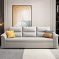 Contemporary 27.5"H Faux Leather Sofa Light Gray Stain-Resistant Sofa Bed