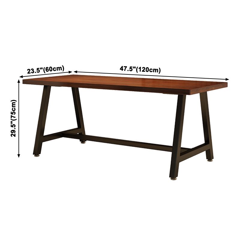 Industrial Rectangle Dining Room Table Pine Solid Wood Table with Trestle Base Clearhalo ' dining_table' 'Dining Tables & Seating' 'Dining Tables' 'furn' 'furn_dining_table' 'Furniture' 'furniture_dining_table' 'Kitchen & Dining Furniture' 'kitchen&dining_furn' 'kitchen' 'kitchen_dining_table' 1200x1200_a4d605b6-02f6-40a6-91a4-b743e21d9b3e