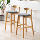 Moderner Tresenhocker ohne Armlehnen, Gummiholz, Café-Barhocker mit Sitz und Pedal