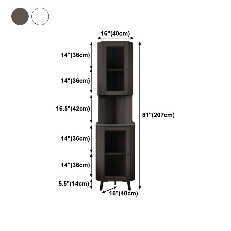 Modern Stone Buffet Sideboard 81"H Glass Doors Dining Room Buffet Server Clearhalo 'buffet_sideboard' 'Buffets & Sideboards' 'furn' 'furn_buffet_sideboard' 'Furniture' 'Kitchen & Dining Furniture' 1200x1200_a4d796f1-932c-4d6d-8340-2db47aea1fbb