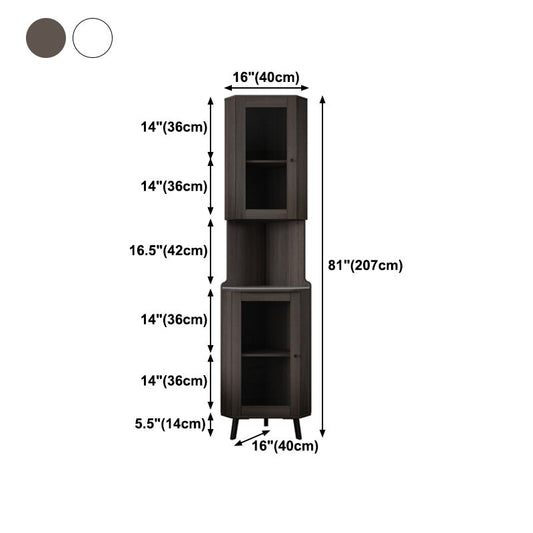 Servitore moderno a buffet in pietra 81 "H Porte in vetro Server a buffet per la sala da pranzo