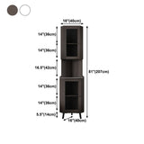 Modern Stone Buffet Sideboard 81"H Glass Doors Dining Room Buffet Server Clearhalo 'buffet_sideboard' 'Buffets & Sideboards' 'furn' 'furn_buffet_sideboard' 'Furniture' 'Kitchen & Dining Furniture' 1200x1200_a4d796f1-932c-4d6d-8340-2db47aea1fbb
