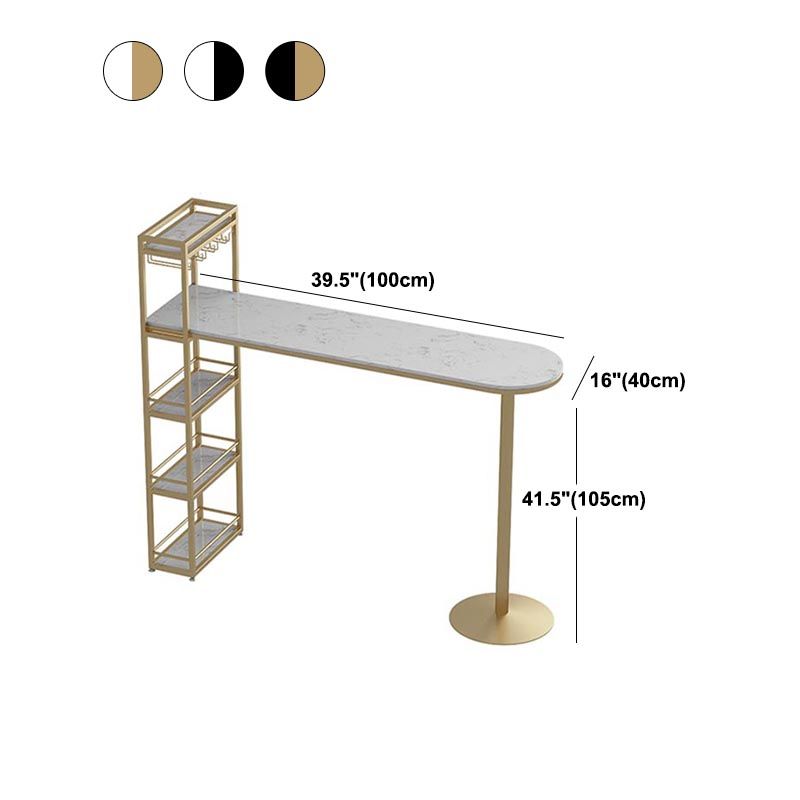 Glam Style Bar Table 42-inch Height Artificial Marble Top and Iron Pedestal Pub Table Clearhalo 'Bar Furniture' 'Bar Tables' 'bar_tables' 'furn' 'furn_bar_tables' 'Furniture' 'furniture_bar_tables' 'Kitchen & Dining Furniture' 1200x1200_a4d7f271-b92b-465d-8dfb-47b9d2c11070