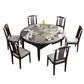Modern Simple Dining Table Sintered Stone Dinner Table with Wood Legs Clearhalo 'Dining Tables & Seating' 'Dining Tables' 'dining_table' 'furn' 'furn_dining_table' 'Furniture' 'Kitchen & Dining Furniture' 1200x1200_a4d80986-e339-4020-9298-5e28a2d40d8f