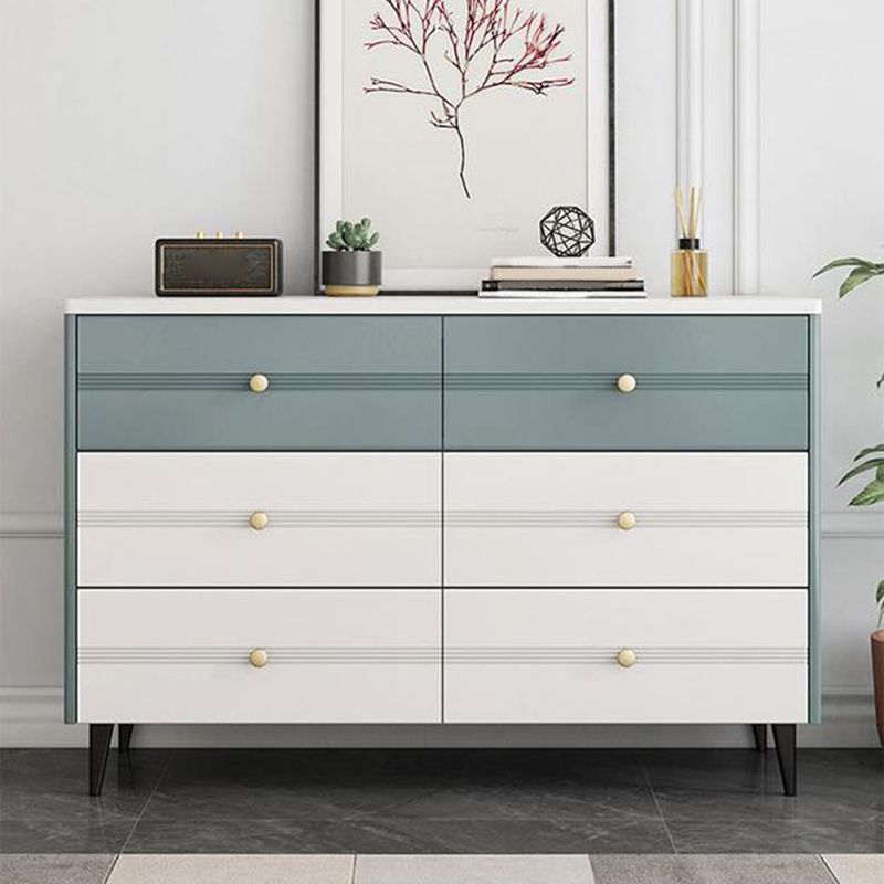 Cassettiera portaoggetti Glam Stone bianca per camera da letto, larga 40,6 cm, con cassetti