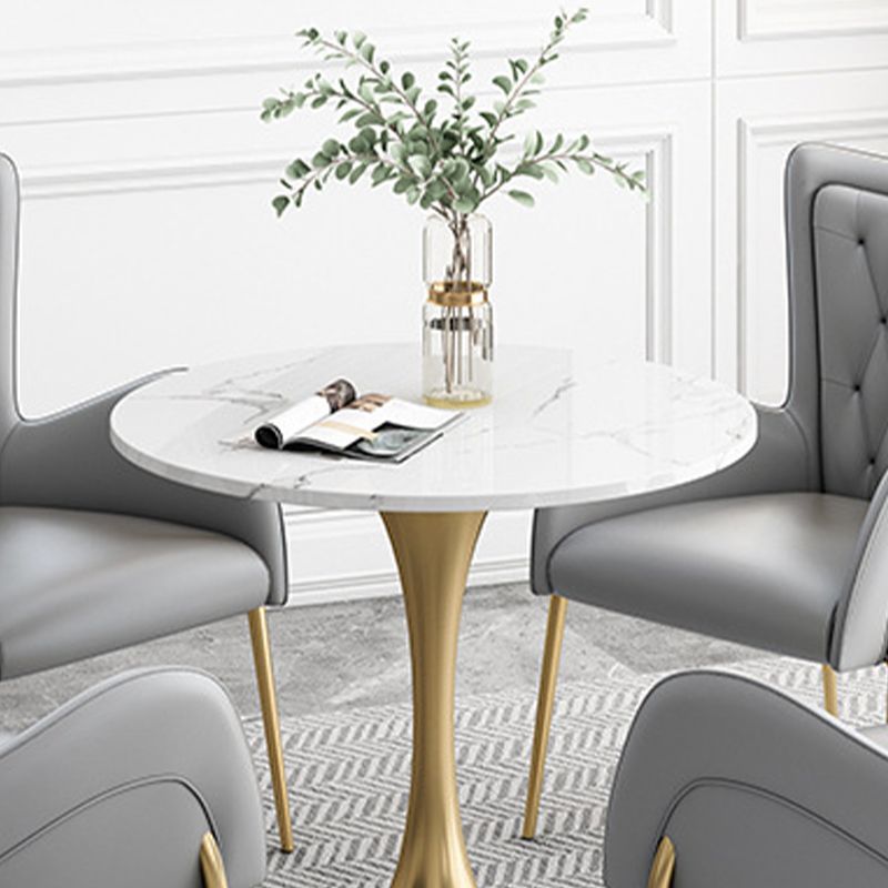 Glossy White Table with Metal Tulip Traditional Luxury Dining Table Clearhalo 'Dining Tables & Seating' 'Dining Tables' 'dining_table' 'furn' 'furn_dining_table' 'Furniture' 'Kitchen & Dining Furniture' 1200x1200_a4db7fd3-d40b-41da-a8b2-a96f3242c086