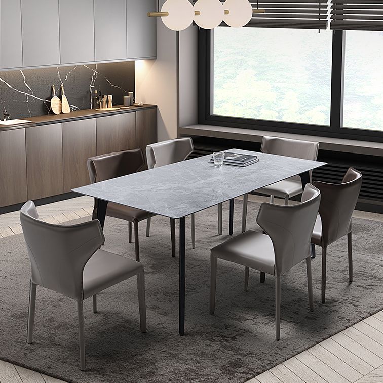 Moderne lederen armloze eetkamerstoel Wingback Side Chair voor restaurantgebruik