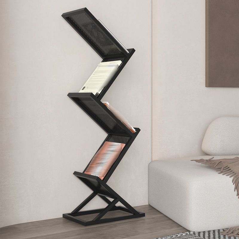 Modern Metal Etagere Bookshelf Iron Vertical Bookshelf,15.7"L x 9.8"W x 45.7"H Clearhalo 'Bookcases' 'furn' 'furn_bookcases' 'Furniture' 'furniture_bookcases' 'kitchen' 'kitchen_bookcases' 'Living Room Furniture' 'Office Furniture' 1200x1200_a4dcb8fd-c0de-4b3c-9d78-9388229f26f4