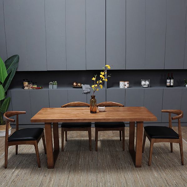 Rectangle Double Base Dining Table Industrial Wood Table for Kitchen Clearhalo 'Dining Tables & Seating' 'Dining Tables' 'dining_table' 'furn' 'furn_dining_table' 'Furniture' 'Kitchen & Dining Furniture' 1200x1200_a4ddb283-2ff7-46bb-b9df-08c9952544ee