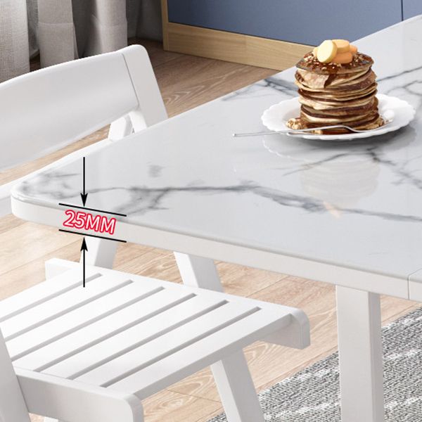 Modern White Dining Table Sintered Stone Drop-Leaf Dining Table for Home Use Clearhalo ' dining_table' 'Dining Tables & Seating' 'Dining Tables' 'furn' 'furn_dining_table' 'Furniture' 'furniture_dining_table' 'Kitchen & Dining Furniture' 'kitchen&dining_furn' 'kitchen' 'kitchen_dining_table' 1200x1200_a4df4ce5-baa7-44dd-ab15-4f2670391452