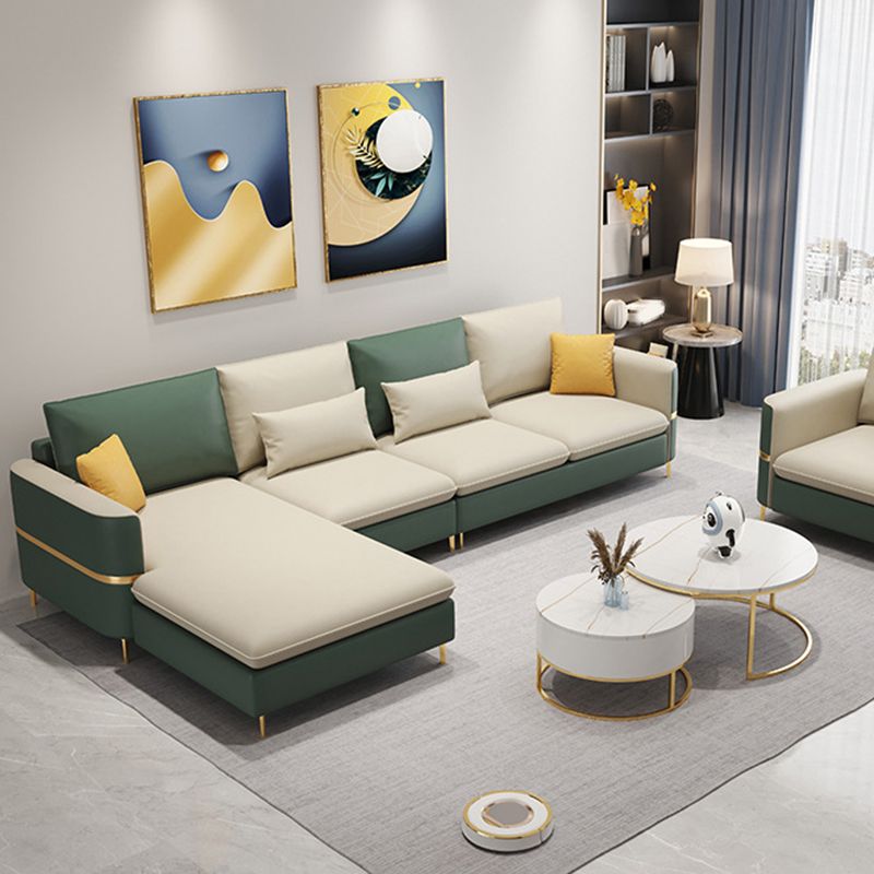 106.3 "W X 62.3" D X 35.4 "divano a braccio quadrato H, divano posteriore in pelle in finto sciolto