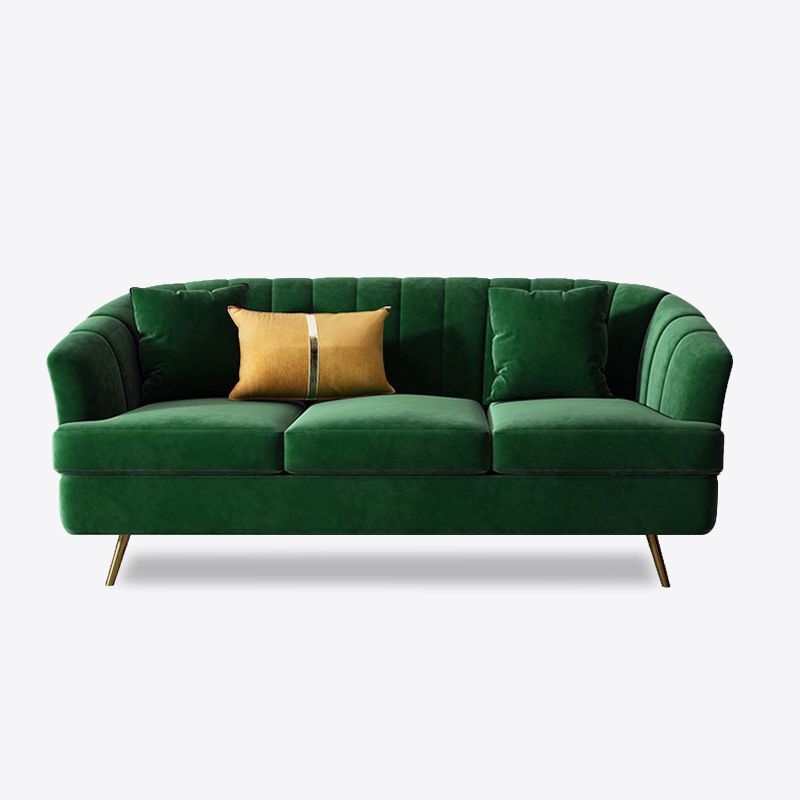 Sofá de almohada cosida con brazos inclinados para tres personas 31.5 "altura