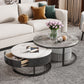 Slate Round Frame Coffee Table Modern Nesting Coffee Table Set with Drawer Clearhalo 'Coffee & Accent Tables' 'Coffee Tables' 'coffee_tables' 'furn' 'furn_coffee_tables' 'Furniture' 'Living Room Furniture' 1200x1200_a4dfd7b8-fe99-4c40-ad45-b3dba09ecb25