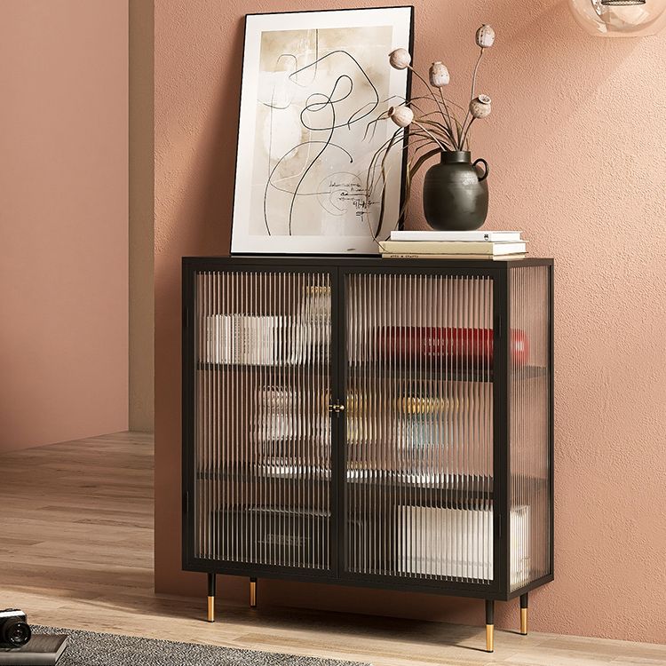 Moderno soggiorno tavolo tavolo in metallo porte in vetro cassetta