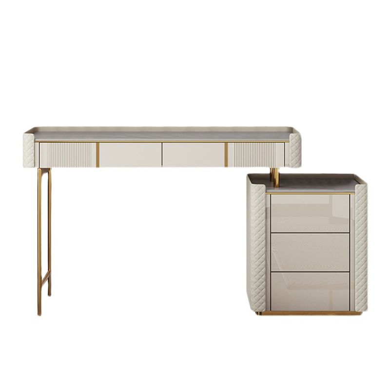 14.96" Wide Stone Makeup Counter Bright White Vanity Tables with Storage Drawers Clearhalo 'Bedroom Furniture' 'furn' 'furn_makeup_vanities' 'Furniture' 'Makeup Vanities' 'makeup_vanities' 1200x1200_a4e180a6-1fc5-4086-b5aa-74e0dc1d479c