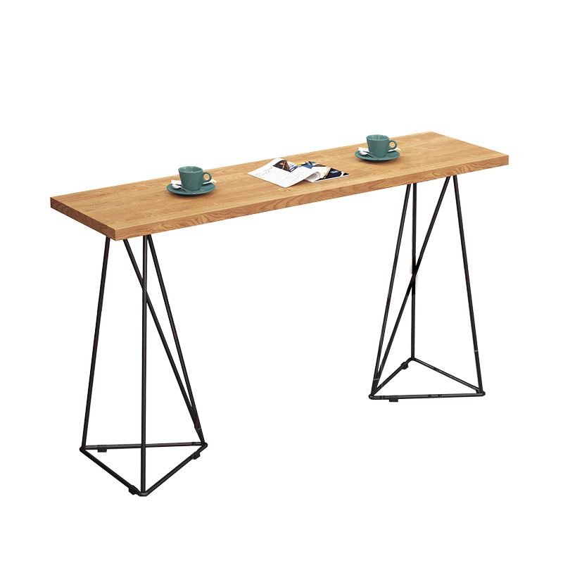 Tavolo da pub glam con telaio metallico rettangolo pino tavolo da barra in legno