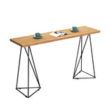 Tavolo da pub glam con telaio metallico rettangolo pino tavolo da barra in legno