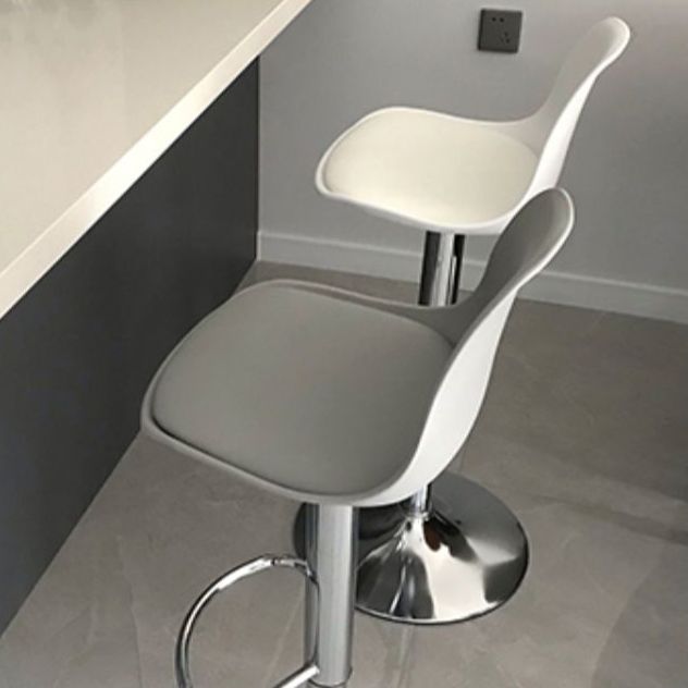 Contemporary Metal Barstool Faux Leather Footrest Adjustable Counter Stool Clearhalo 'Bar Furniture' 'Bar Stools' 'bar_stools' 'furn' 'furn_bar_stools' 'Furniture' 'Kitchen & Dining Furniture' 1200x1200_a4e29f1f-038d-4b04-ad42-9df7574758d1