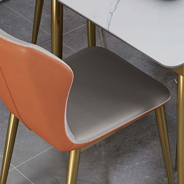 Glam Scalable Dinette Set 1/4/7 Pieces Rectangle Dining Table Set with Sintered Stone Top Clearhalo 'Dining Room Sets' 'Dining Tables & Seating' 'dining_room_set' 'furn' 'furn_dining_room_set' 'Furniture' 'furniture_dining_room_set' 'Kitchen & Dining Furniture' 1200x1200_a4e4d048-6c38-4fd7-b2b4-b1e635e1531a