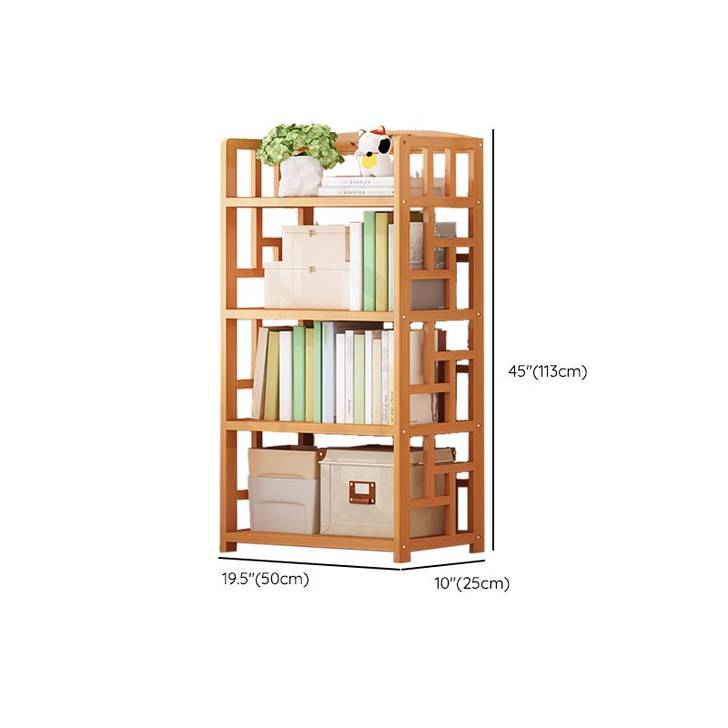 Natural Floor Bookshelf Contemporary Bamboo Shelf Bookcase for Study Room