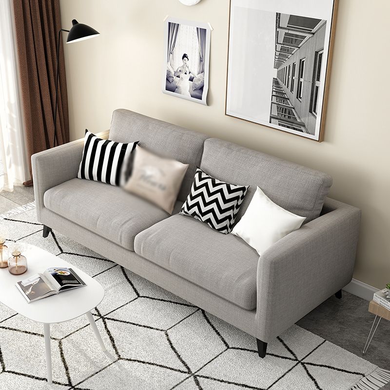 Contemporary Linen Tuxedo Arm Standard Sofa with Loose Back for Living Room Clearhalo 'furn' 'furn_sofas' 'Furniture' 'furniture_sofas' 'kitchen' 'kitchen_sofas' 'Living Room Furniture' 'Sofa' 'sofas' 1200x1200_a4e826dd-5da6-4232-95e0-5bb604c6dd38