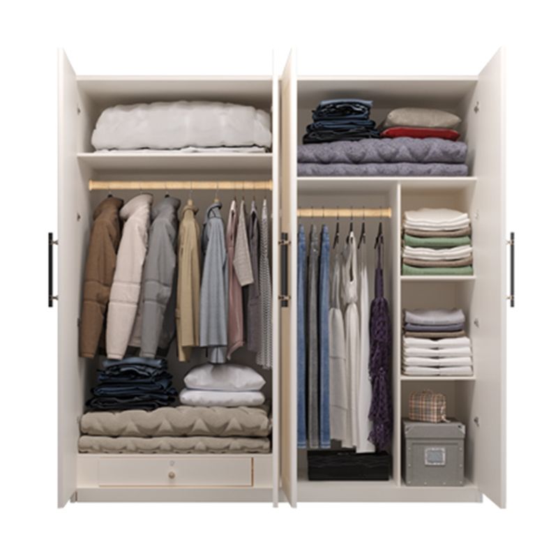 Engineered Wood Wardrobe Armoire Modern White Wardrobe Cabinet