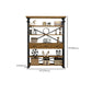 Open Back Standard Bookcase Industrial Wooden Bookshelf with Drawers