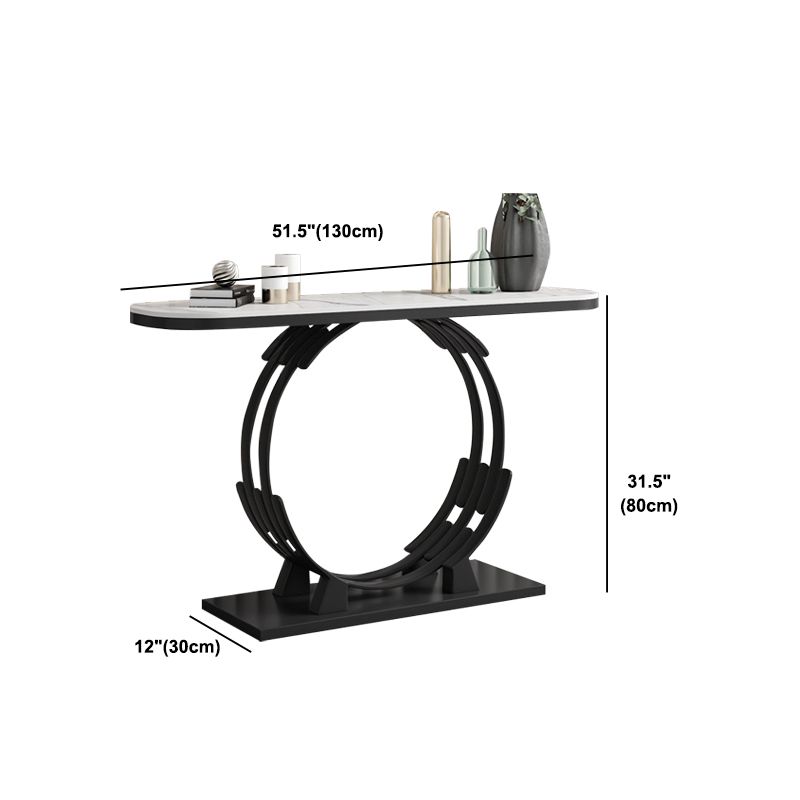 Glam Marble et Metal Rectangle Console Accent Table pour Hall