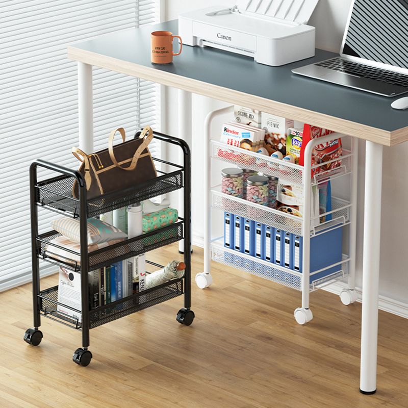 Libreria moderna in metallo con ruote aperte libreria per soggiorno