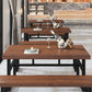 Industrial Rectangle Dining Table Wooden Table with Metal Base for Home Use Clearhalo 'Dining Tables & Seating' 'Dining Tables' 'dining_table' 'furn' 'furn_dining_table' 'Furniture' 'Kitchen & Dining Furniture' 1200x1200_a4ed03cb-b756-4afe-b383-e28e3f8a07ca
