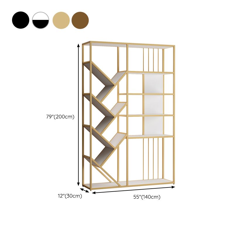 Glam Metal Bookshelf Standard Open Back Bookcase with Shelves